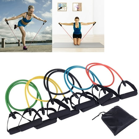 Zimtown 15 Pcs 5 Pcs Exercise Resistance Bands Set Lightweight