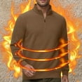 thumbnail image 2 of Momasggi Men's Quarter Zip Sweatshirts Winter Warm Sherpa Fleece Lined Pullover Sweatshirts Casual Long Sleeve Stand Collar Sweatshirt Khaki XL, 2 of 9