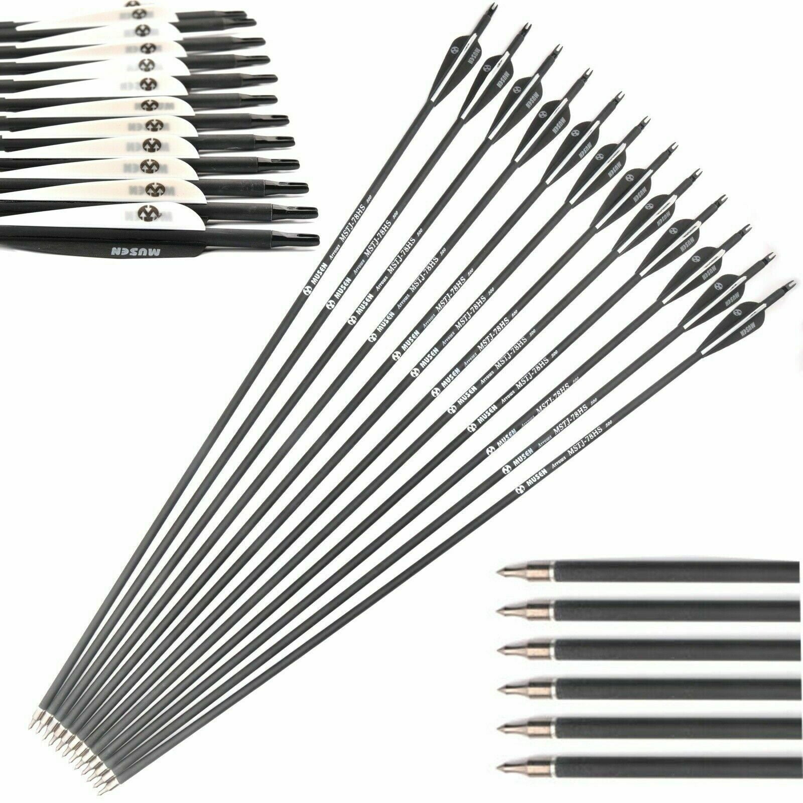 4" 30pcs Arrow Natural Feather Fletches Archery Bow DIY Shaft Hunting Target 