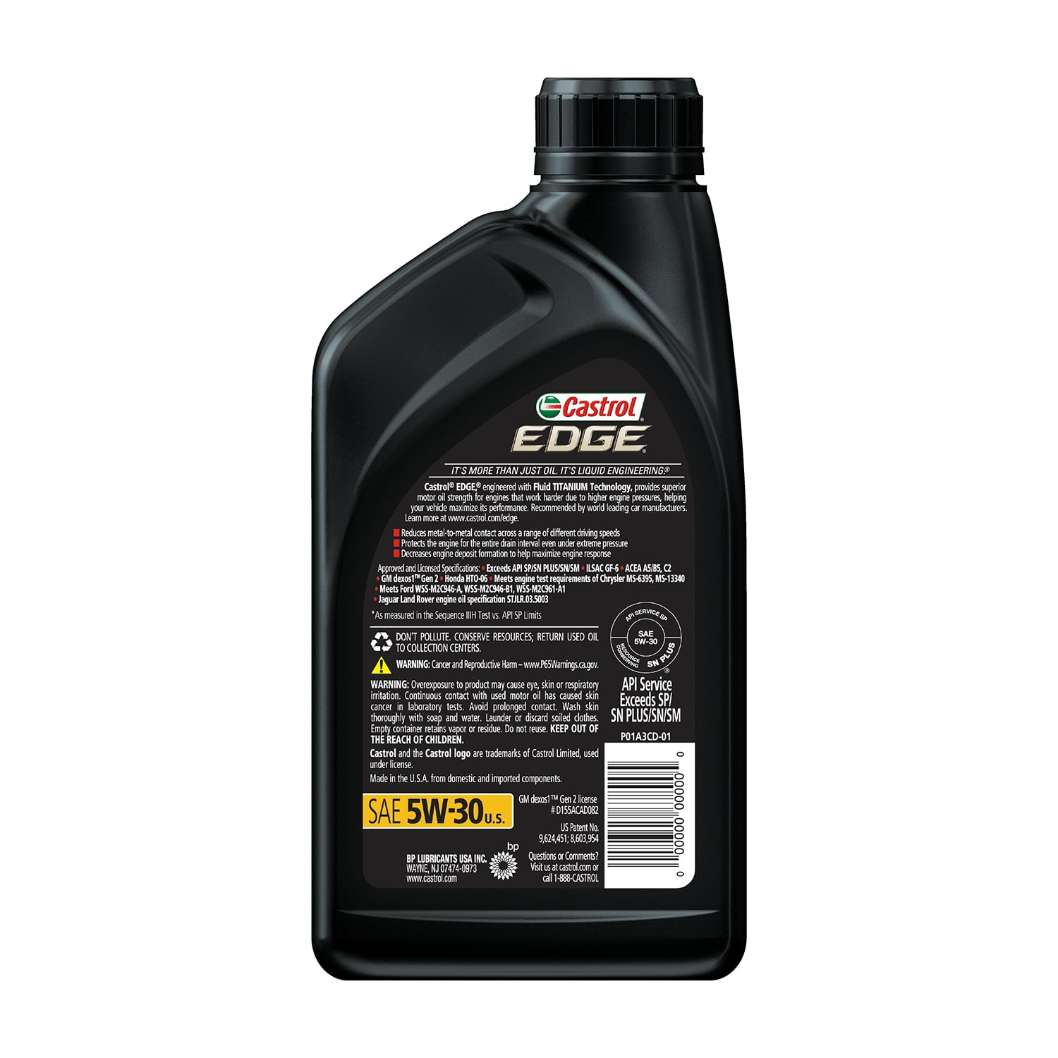 Castrol Edge 5W-30 Advanced Full Synthetic Motor Oil, 1 Quart, Case of 6