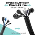 thumbnail image 2 of Funda para cables AGPTEK, 3 m — 2,54 cm, organizador de cables de escritorio, color negro, 2 of 7