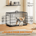 thumbnail image 4 of Yaheetech 30" Foldable Metal Dog Crate with 2 Doors and Pull Out Tray, Black, 4 of 9