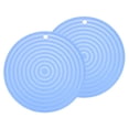 thumbnail image 1 of 2 Piezas de Alfombrillas de Silicona para Ollas y Sartenes, Soportes Redondos de 9" para Ollas Calientes con Agujero para Colgar para Ollas y Platos Calientes (Azul Claro), 1 of 7