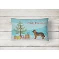 thumbnail image 2 of Carolines Treasures CK3833PW1216 Black German Shepherd Mastiff Mix Christmas Tree Canvas Fabric Decorative Pillow, 12H, 2 of 4