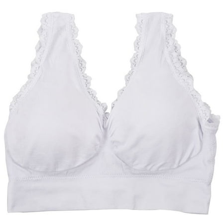 

Women s Sports Bra Padded Lace Bra Brassiere Gym Yoga Vest (XXL White)