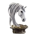 thumbnail image 1 of Estatua de cabeza de caballo, escultura de caballo tallada a mano, adorno de colección para centro de mesa Blanco, 1 of 9