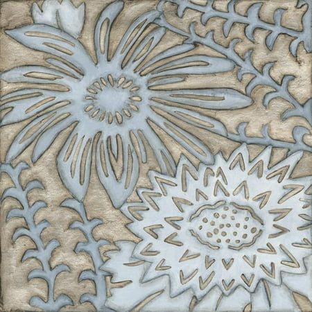 - Silver Filigree III Neutral Blue Flower Art Print Wall Art By Megan Meagher