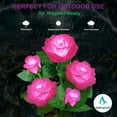 thumbnail image 4 of Outdoor Rose LED Solar Flower Light, Outdoor Solar Landscape Lights with 5 Rose Flowers, Waterproof Solar Garden Lights for Patio Yard Pathway Decoration, Pink, 4 of 8