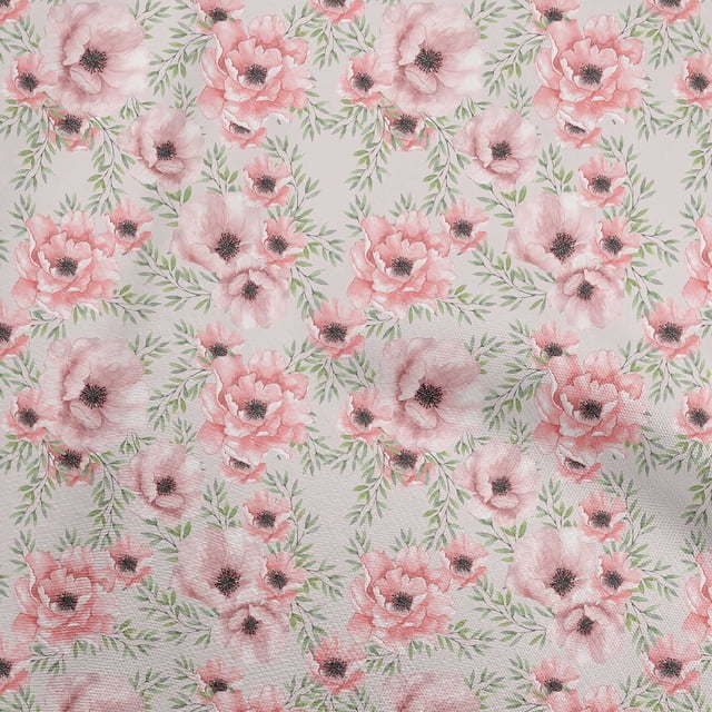 oneOone Polyester Spandex Rose Pink Fabric Floral Sewing Craft Projects Fabric Prints By Yard 56 Inch Wide
