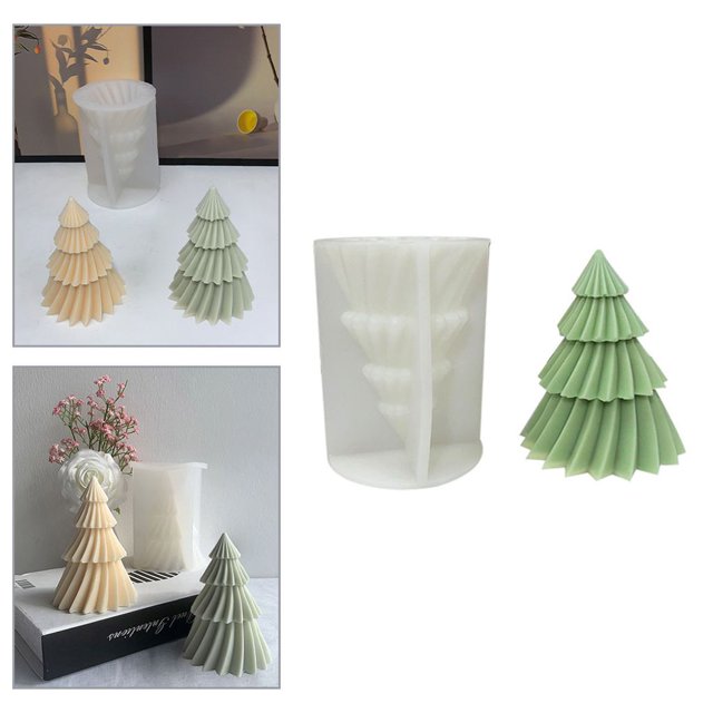 Molde de silicona 3D para velas de árboles de Navidad, molde para velas, molde para velas DIY, molde para decoración navideña