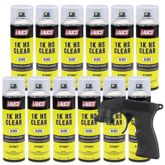 1K HS Gloss Clear 13 oz. Automotive Aerosol Spray Paint Can Acrylic Clear Coat - 57067-12PACK