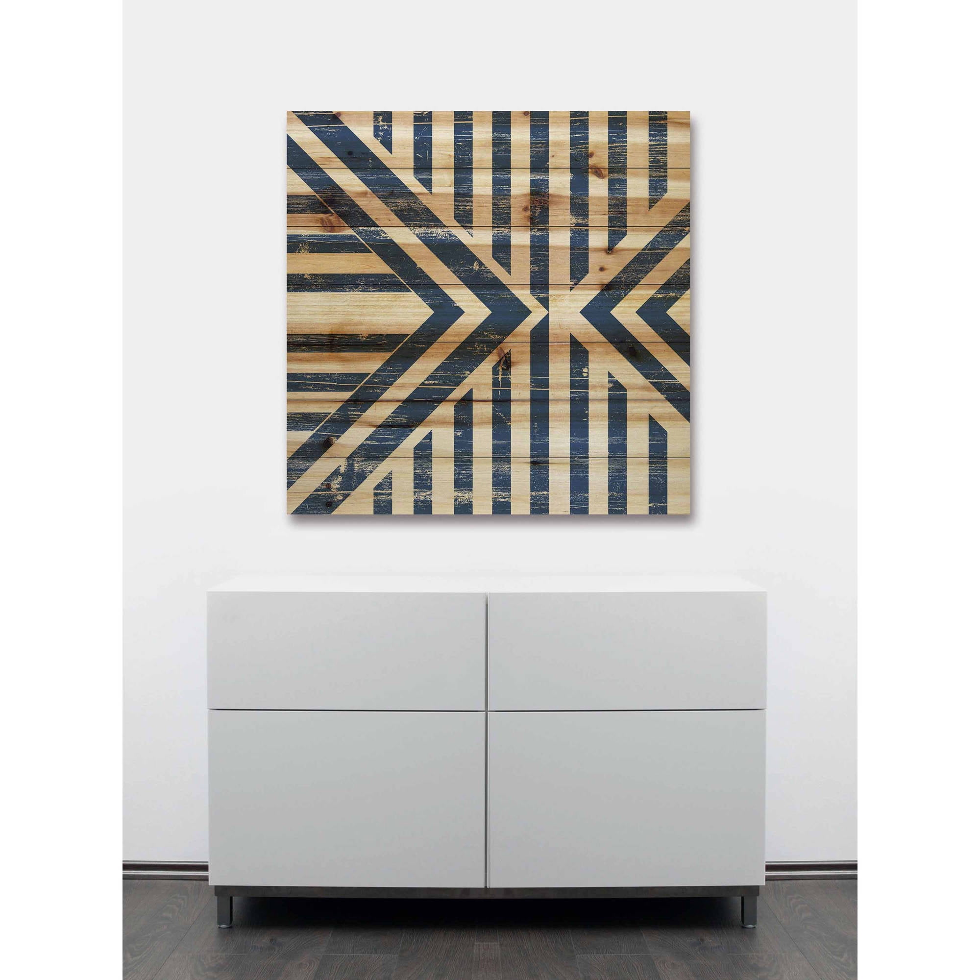 "Meeting Vees" Painting Print on Natural Pine Wood