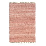 Linon Home Décor Verginia Berber Area Rug Collection, Red and Natural, 5.25' x 7.5'