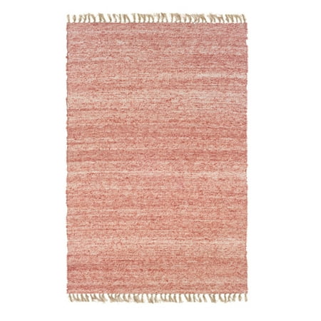 Linon Home Décor Verginia Berber Area Rug Collection, Red and Natural, 5.25' x 7.5'