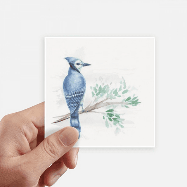 Branche Bleu Perroquet Autocollant Carré Imperméable Autocollants Papier Peint Voiture Decal