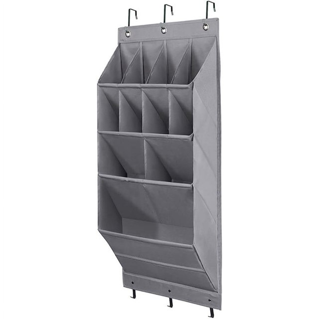 Zapatero para colocar sobre la puerta con bolsillos extra profundos, zapatero de pared para armario y puerta estrecha