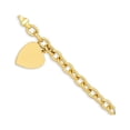 thumbnail image 3 of 14K Yellow Gold 8.5in Polished Engraveable Link with Heart Charm Bracelet, 3 of 3