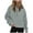 GY1, variant on AWZXDE A semi-zippered pocket solid-color short sweatshirt for women in autumn and winter Gray,XL