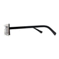 thumbnail image 3 of Luxury Heavy Rhinestone Rim Trim Thin Shield Rimless Cyclops Sunglasses Black, 3 of 5