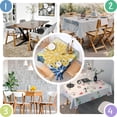 thumbnail image 4 of Yellow Floral and Petal Pattern Square Tablecloth,Waterproof Square Table Cover,Wipeable Spillproof Washable Table Cover for Home Kitchen Party Decor 42"X42"(107x107cm), 4 of 6