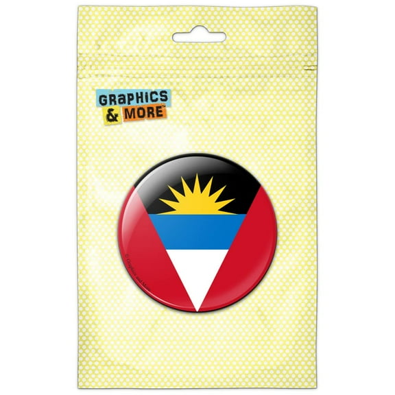 Antigua and Barbuda National Country Flag Pinback Button Pin Badge