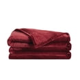 thumbnail image 4 of Truly Soft Velvet Plush 100% Microfiber Polyester Family Throw Blanket in Cabernet, All Season, Adult Size, OEKO-TEX Certified, 4 of 7