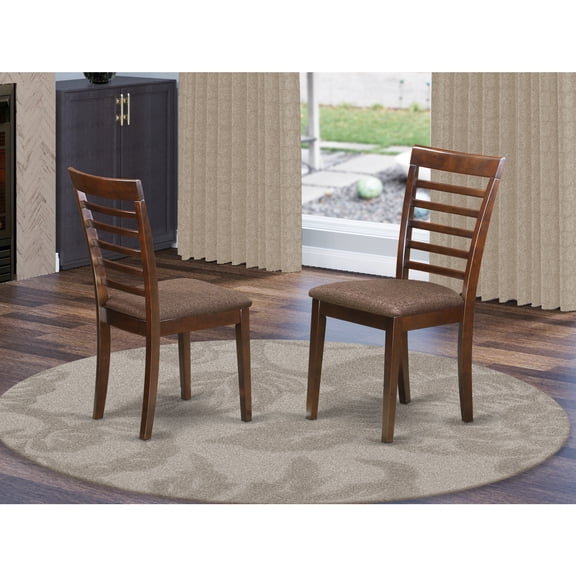 Kitchen Dining Chairs Set of 2 - Modern Accent Chairs - Saddle Brown - Home Stock