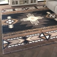thumbnail image 3 of Emma + Oliver 8x10 Black Olefin Accent Rug with Complementary Southwestern Pattern in Beige, Black and Brown and Jute Backing, 3 of 7