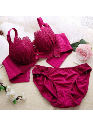 TMOYZQ Women's Lingerie Sexy Sets with Underwire Embroidered Lace Push Up  Everyday Matching Bra and Panty Set Embroidered Two Piece Bralette Underwear  Set 