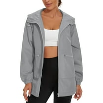 Women's Waterproof Raincoat Lightweight Rain Jacket Hooded Softshell Windproof with Zip Pockets for Hiking Outdoor Activities