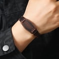 thumbnail image 4 of Retro leather bracelet punk bracelet woven cowhide leather bracelet for men, 4 of 5