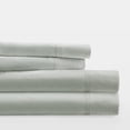 thumbnail image 3 of Noble Linens 300 Thread Count 4 Piece Cotton Sheet Set in Green Mist, King, 3 of 7