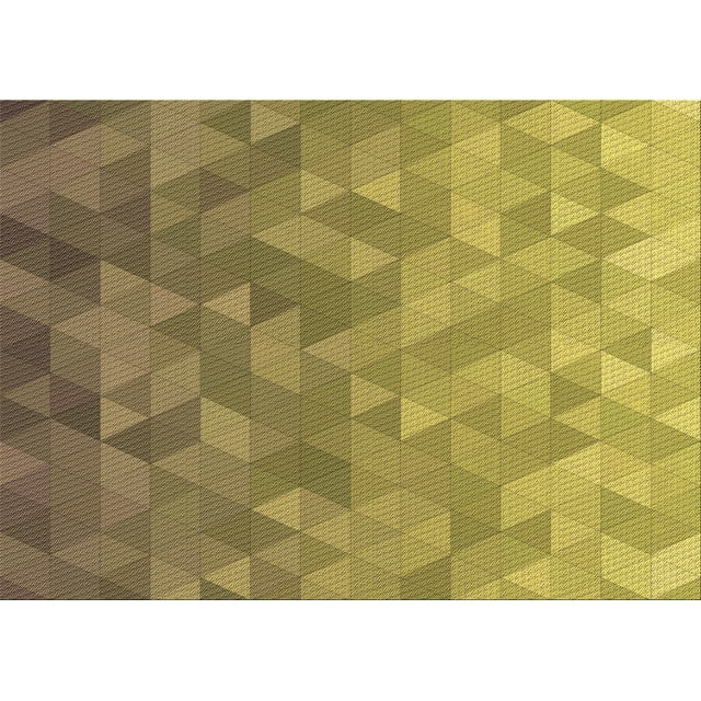Ahgly Tapis Rectangulaire Lavable en Machine Intérieur Transitionnel Jaune, 5 Pieds x 7 Pieds