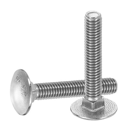 Uxcell 30Pack M6 x 35mm Stainless Steel Carriage Bolts Round Head Square Neck, Silver