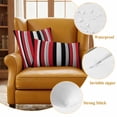 thumbnail image 4 of 2 Pack Outdoor Waterproof Throw Pillow Covers,Black Red Grey Vertical Stripes Decorative Square Patio Pillowcases for Chair Couch Sofa 16x16in, 4 of 9