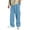 Light Blue, variant on Yuanlong Men Pants Solid Color Elastic Waist Straight Wide Leg Joggers Sweatpants With Side Pockets Outdoor Athletic Men'S Cargo Pants