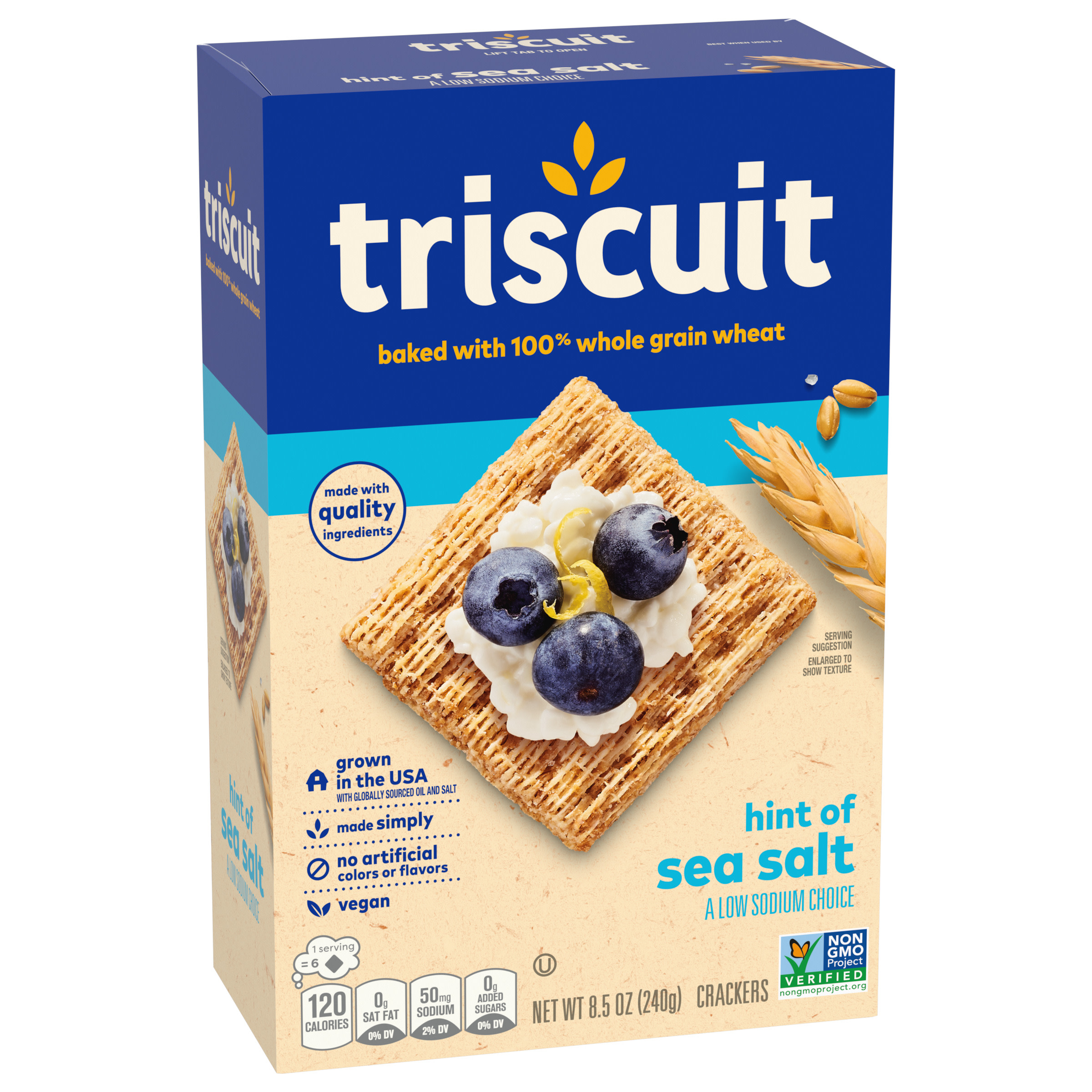 Triscuit Hint of Sea Salt Whole Grain Wheat Crackers, Vegan Crackers, 8.5 oz - image 3 of 16