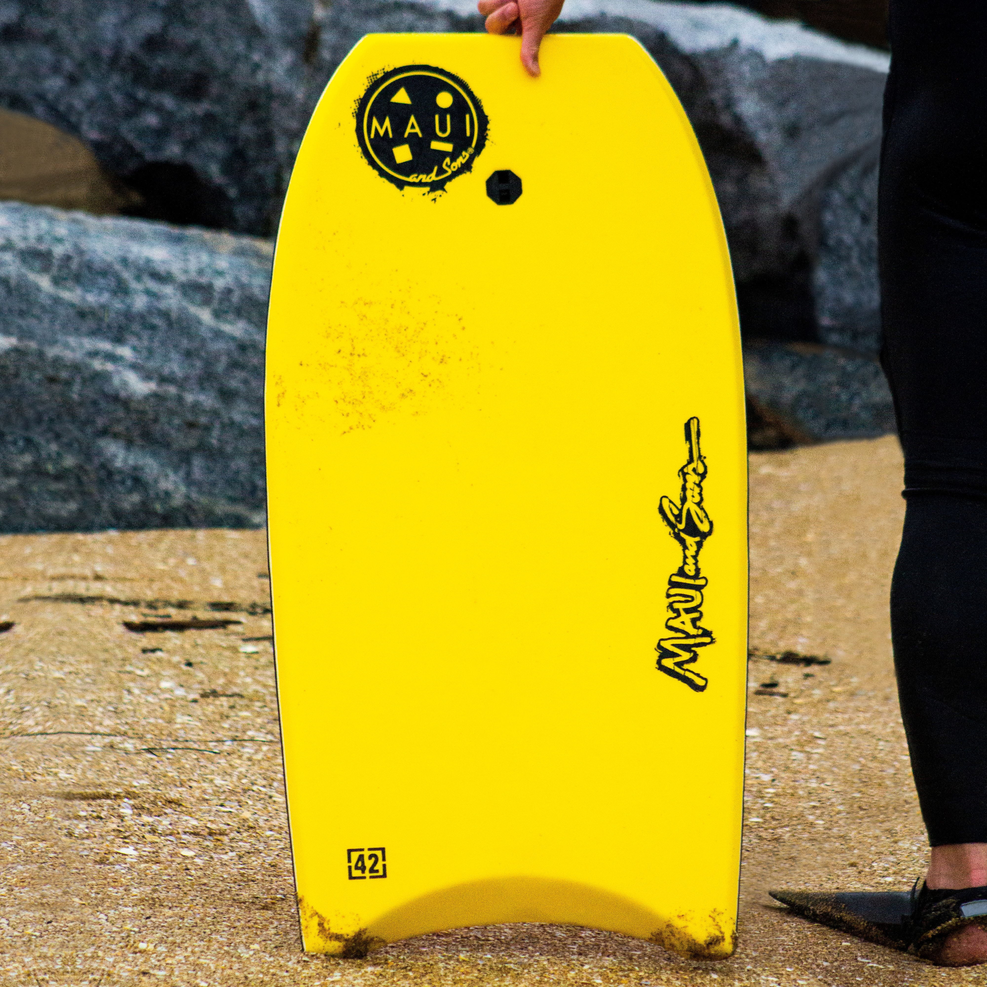 Maui and Sons 42" Pipeline Red and Yellow Bodyboard
