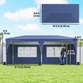thumbnail image 3 of Outsunny 10 x 20 ft Pop Up Canopy Tent Instant Canopy w/ Reflective Strips, 3 of 10