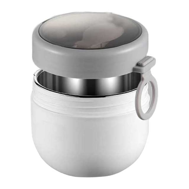 Matsuzay Fiambrera de 600ml de acero inoxidable, portátil, para escuela, senderismo, comida, frutas, contenedor de desayuno, fiambrera lavable para Mostrada Blanco Matsuzay HA072903-02