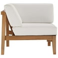 thumbnail image 5 of Bayport Outdoor Patio Teak Wood 3-Piece Sectional Sofa Set Natural White, 5 of 10