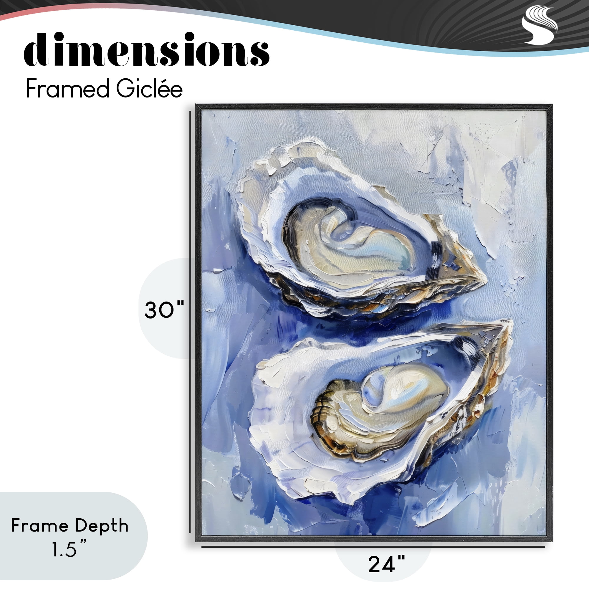 Stupell Industries Oysters On The Half Shell Black Framed Giclee Art, design by Creative Studio