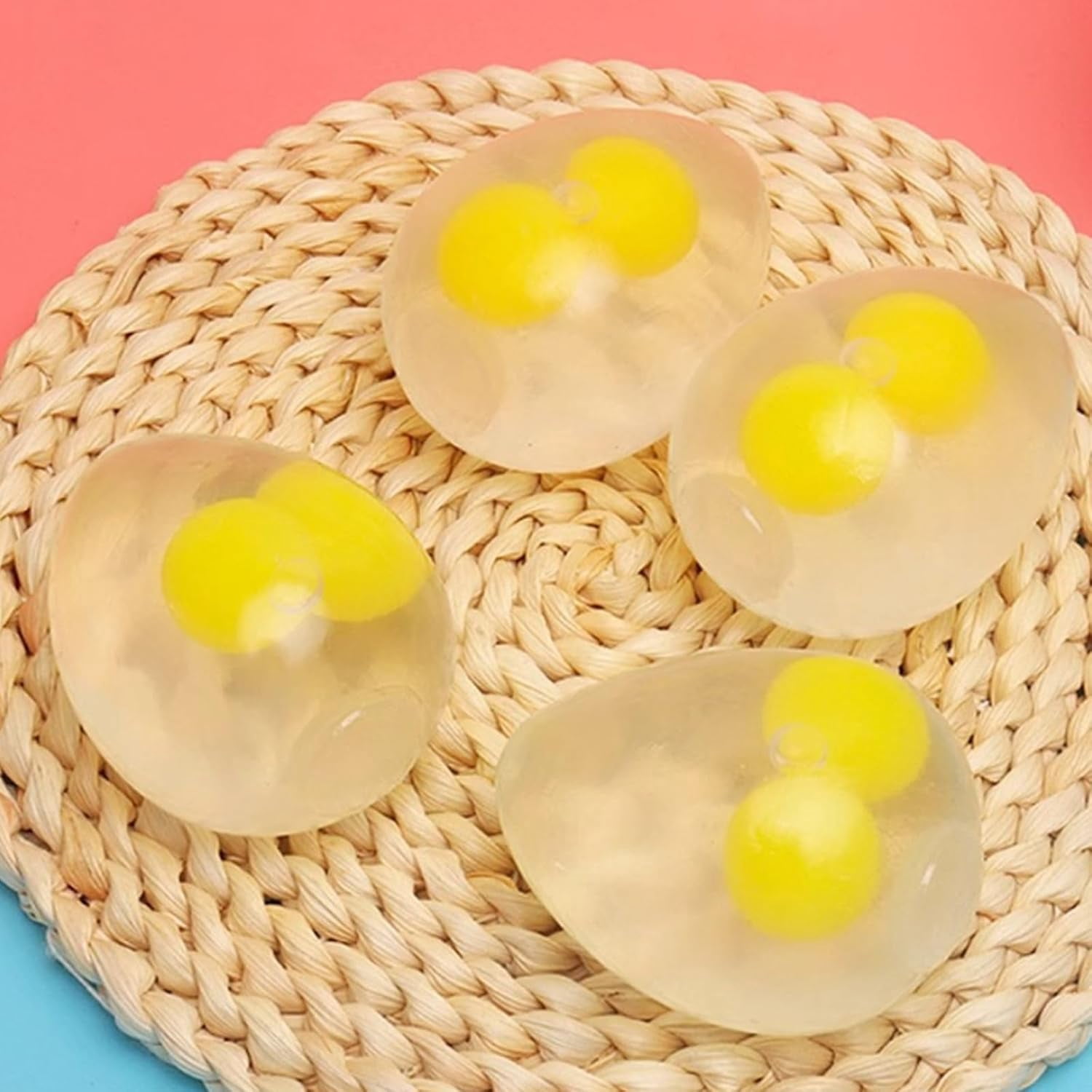 Splat Egg Squishy, Giant Easter Squishy Egg, Big Sticky Clear Double Eggs Yolk for Adults