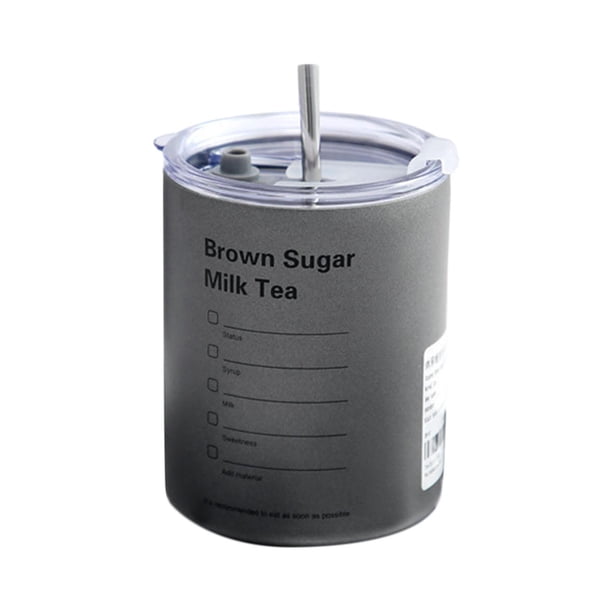 Taza Térmica con tapa de paja a prueba de salpicaduras de doble pared para Gris 300ML Perfecl Taza Térmica