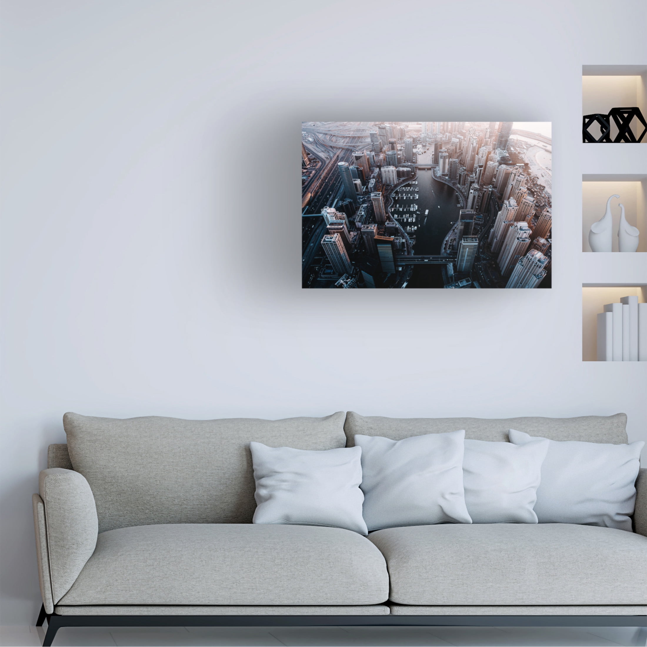 Canvas Wall Art - Carmine Chiriaco 'Dubai Marina' Wall Art for Living Room, Bedroom, or Office D?cor by Trademark Fine Art - 19 x 12 Inches
