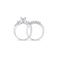 thumbnail image 4 of Solid 14k White Gold Princess Cut Diamond Bridal Wedding Engagement Ring Band Set 7/8 Ct. - Size 6.5, 4 of 5
