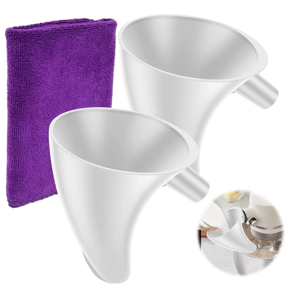 Fkszll 2Pcs Flour Funnel for KitchenAid Mixer,Anti Splash Attachment for Tilt-Head Stand Mixer for Artisan Ksm150 5 Quart,Easy to Use, and Clean,Dishwasher-Safe