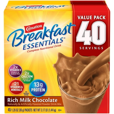 CARNATION BREAKFAST ESSENTIALS Rich Milk Chocolate 40-1.26 oz.