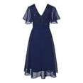 thumbnail image 3 of TiaoBug Kids Girls Sequins V Neck Bridesmaid Dress A-Line Pleated Chiffon Dresses, 3 of 5