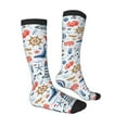 thumbnail image 3 of Balery Watercolor Nautical Printed Novelty Socks Men's Women's Crew Socks Sports Socks Knee High Socks Cotton Socks Quirky and Cool Socks, 3 of 9
